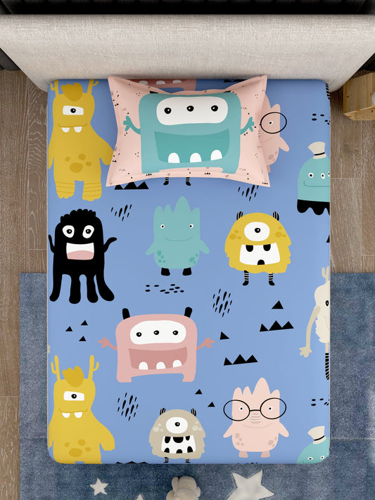 Kids 100% Cotton Single Bedsheet Set