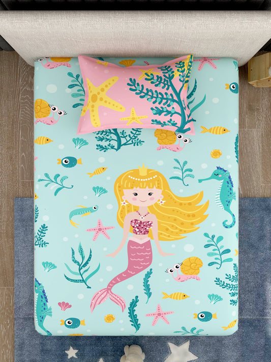 Kids 100% Cotton Single Bedsheet Set