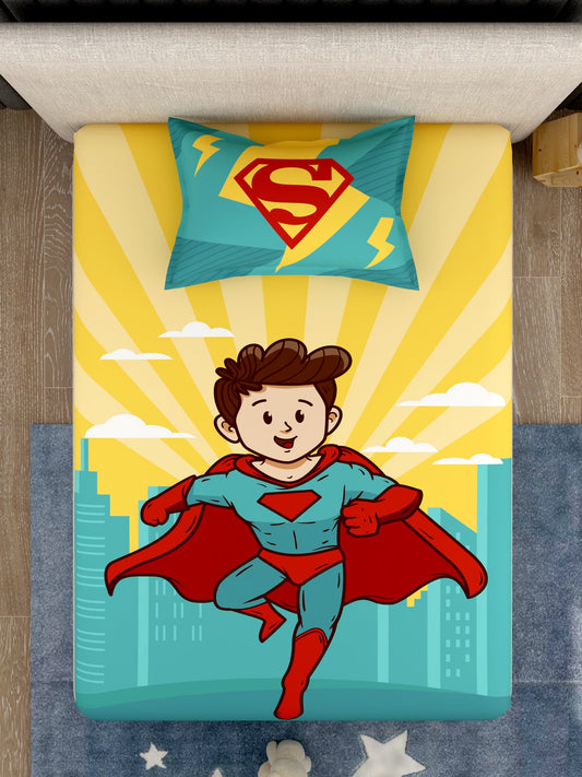 Kids 100% Cotton Single Bedsheet Set