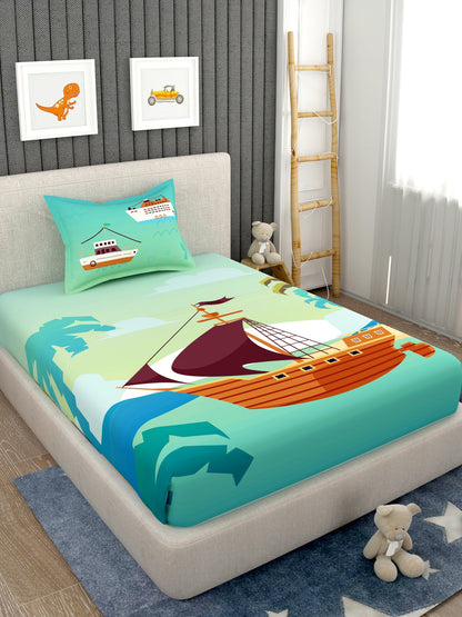Kids 100% Cotton Single Bedsheet Set
