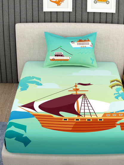 Kids 100% Cotton Single Bedsheet Set