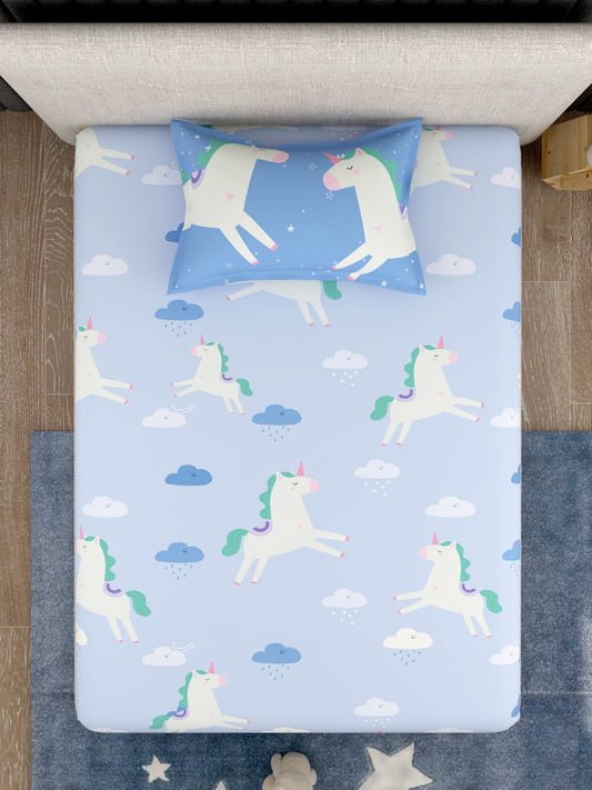 Kids 100% Cotton Single Bedsheet Set
