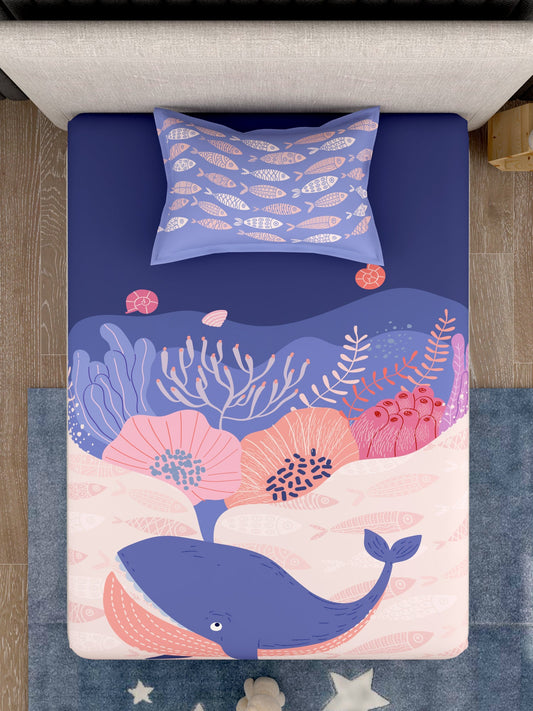 Kids 100% Cotton Single Bedsheet Set
