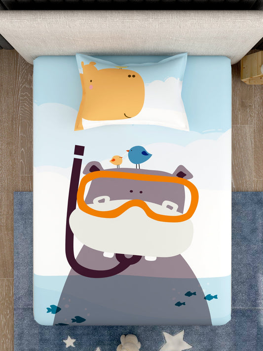 Kids 100% Cotton Single Bedsheet Set