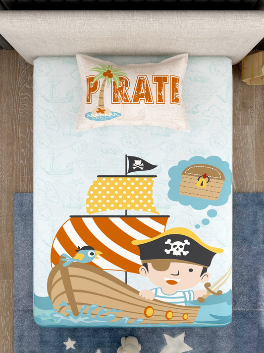 Kids 100% Cotton Single Bedsheet Set