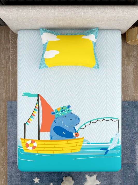 Kids 100% Cotton Single Bedsheet Set