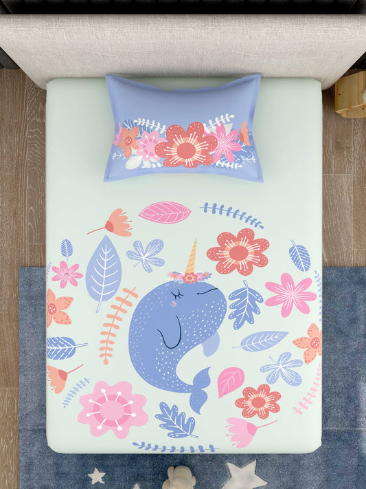Kids 100% Cotton Single Bedsheet Set
