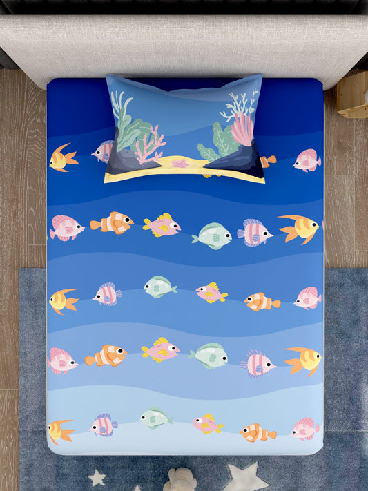 Kids 100% Cotton Single Bedsheet Set