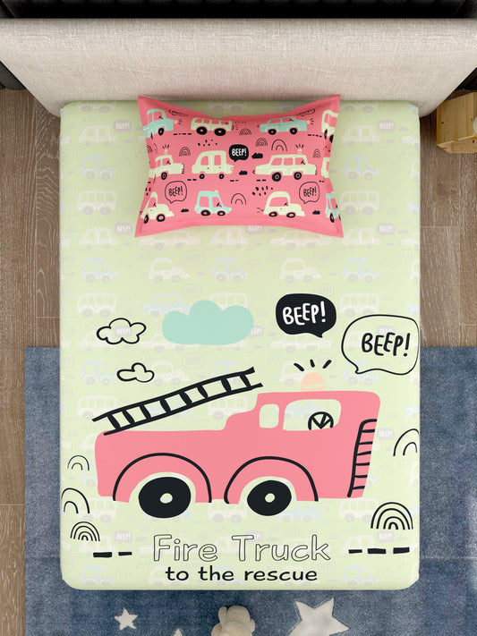 Kids 100% Cotton Single Bedsheet Set