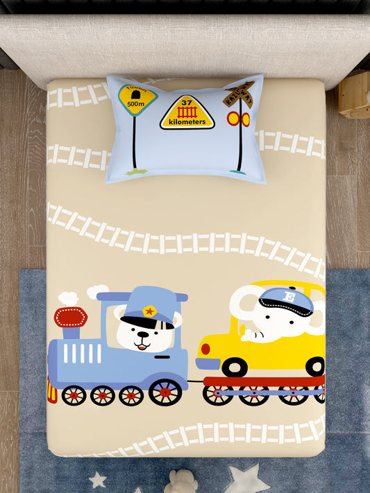 Kids 100% Cotton Single Bedsheet Set