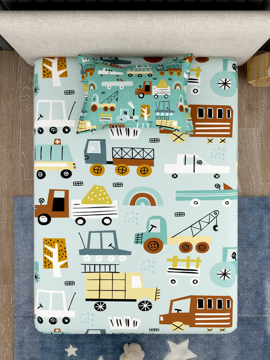 Kids 100% Cotton Single Bedsheet Set