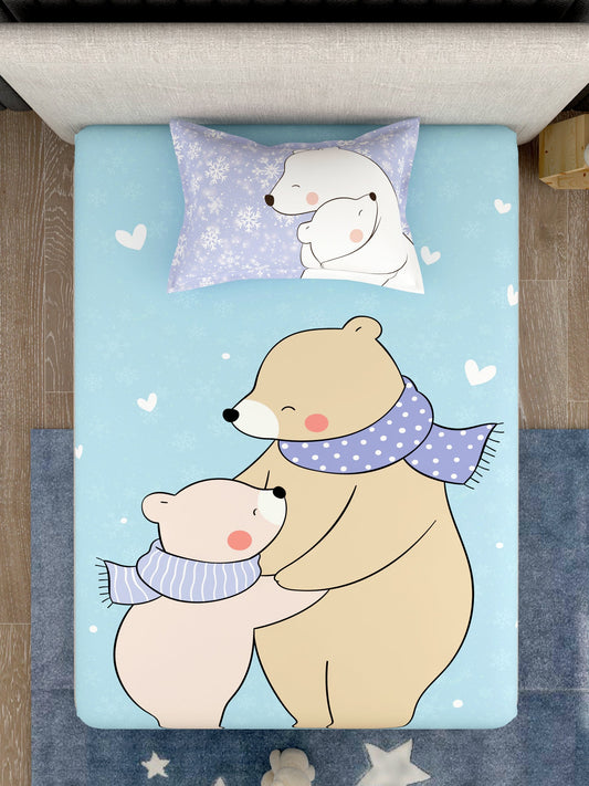 Kids 100% Cotton Single Bedsheet Set