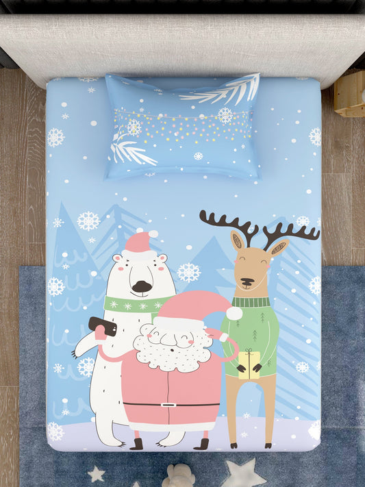 Kids 100% Cotton Single Bedsheet Set