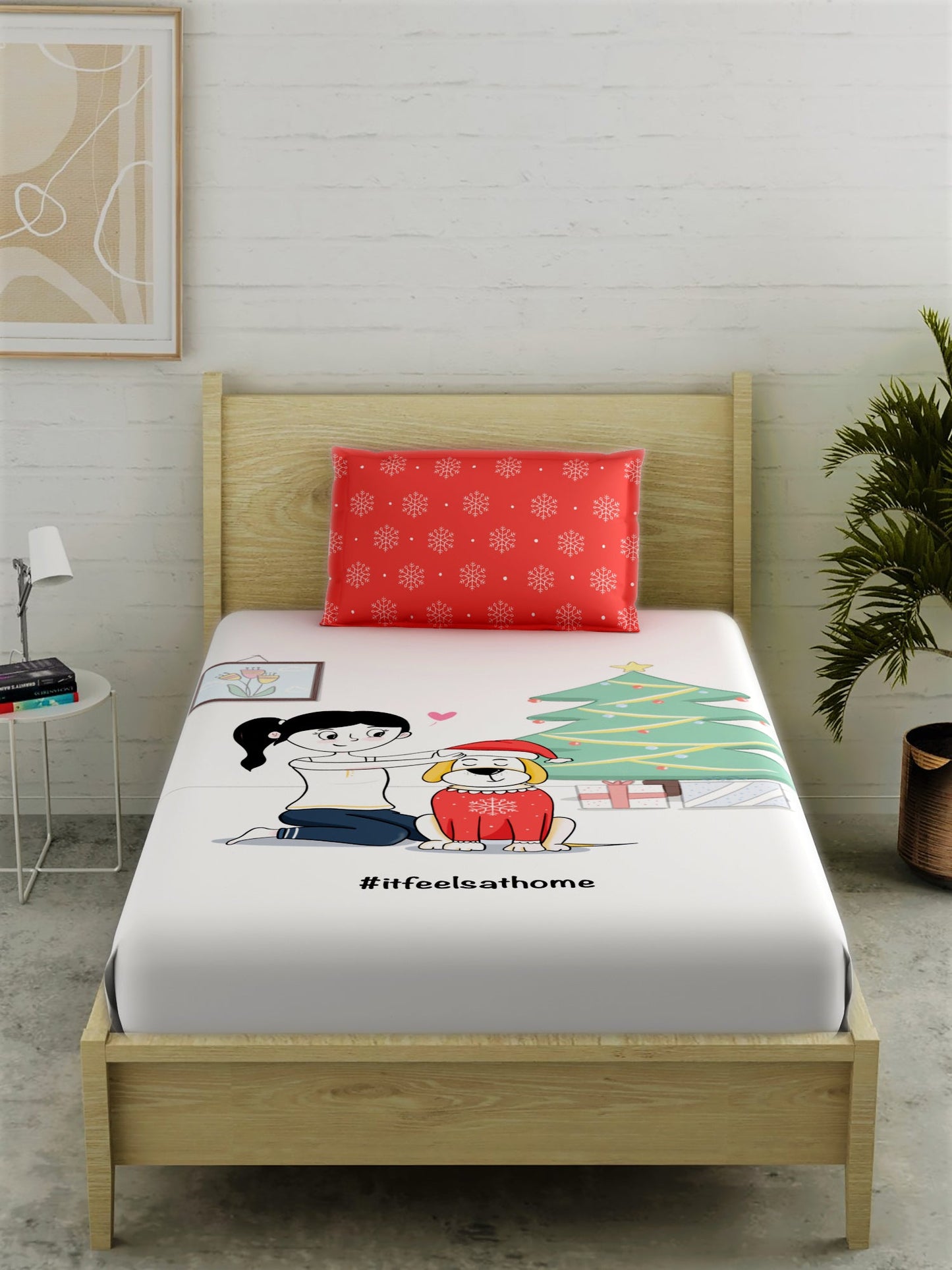 IFAH Doodle 100% Cotton Single Bedsheet Set