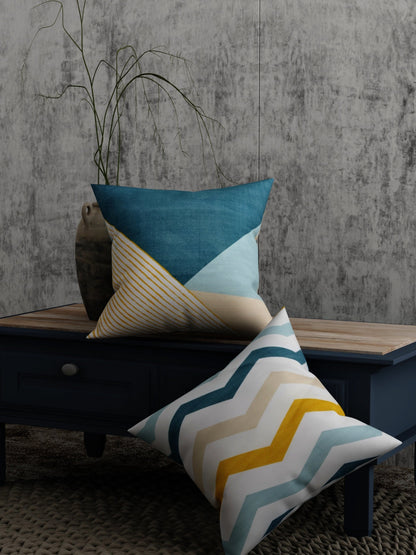 Geometric Print Set of 2 Cushion Cover