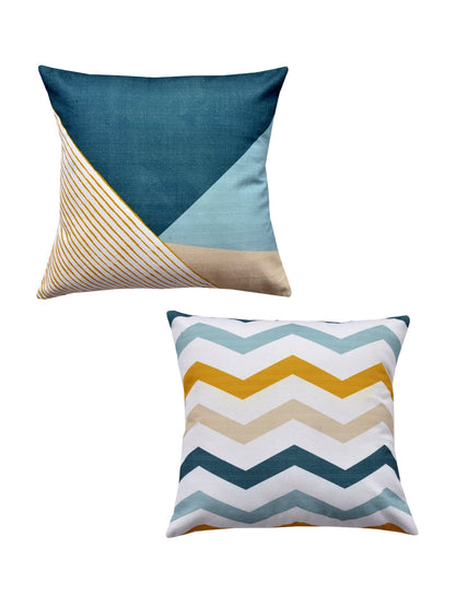 Geometric Print Set of 2 Cushion Cover