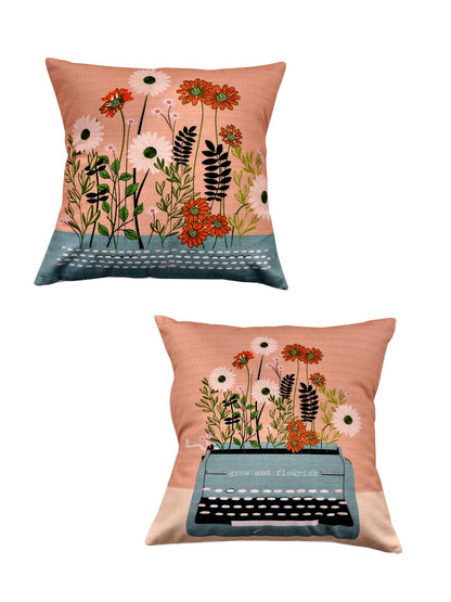 Type Writer Print Set of 2 Cushion Cover