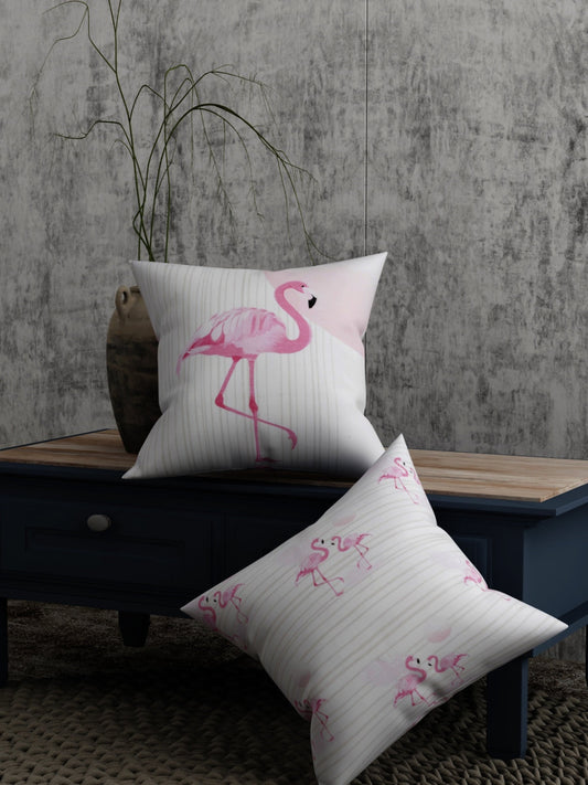 Flamingo Print Set of 2 Cushion Cover
