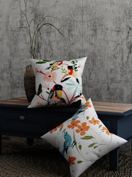 Bird Print Set of 2 Cushion Cover