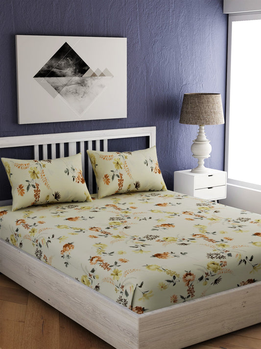 Floral Printed 100% Cotton Bedsheet Set