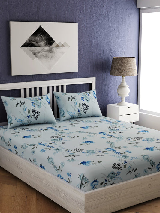 Floral Printed 100% Cotton Bedsheet Set
