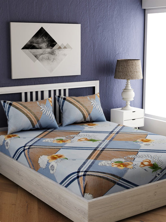 Floral Printed 100% Cotton Bedsheet Set