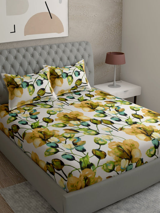 Floral Print 100% Cotton Bedsheet Set