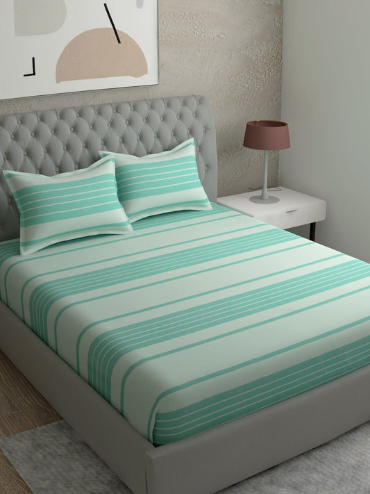 Line Print 100% Cotton Bedsheet Set