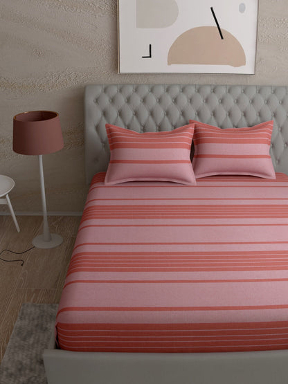 Line Print 100% Cotton Bedsheet Set