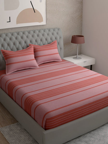 Line Print 100% Cotton Bedsheet Set