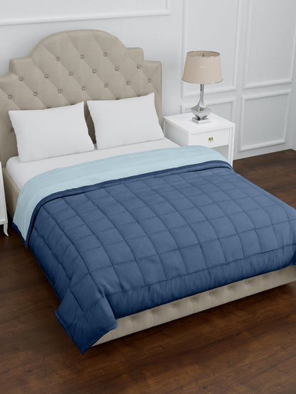 Starlight Blue & Provincial Blue Cambric Cotton Reversible Dohar