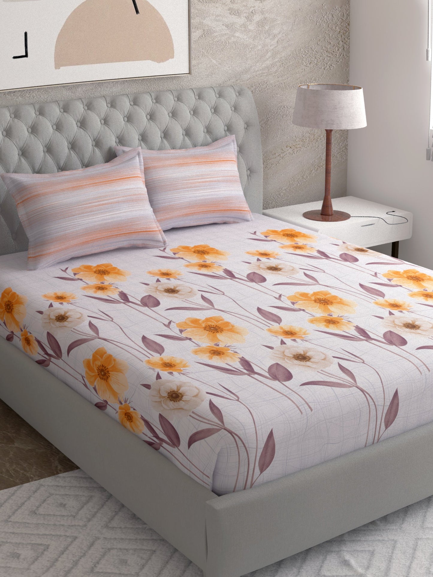 Cotton Satin Super King Bedsheet Combo Set