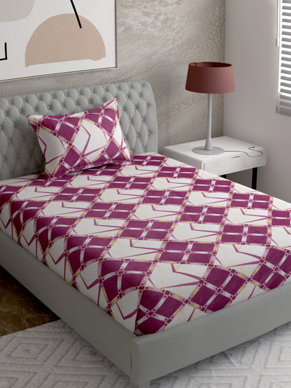 Geometric Print 100%Cotton Single Bedsheet Set