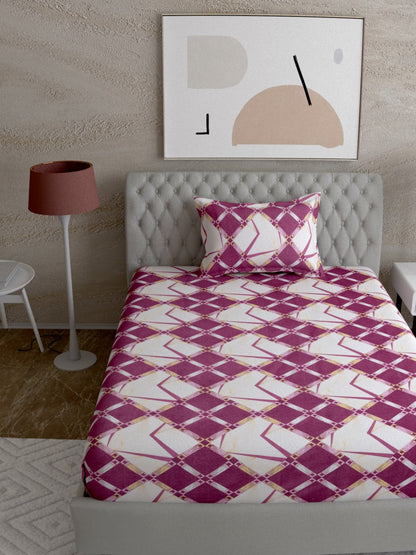 Geometric Print 100%Cotton Single Bedsheet Set