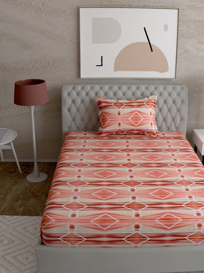 Geometric Print 100%Cotton Single Bedsheet Set