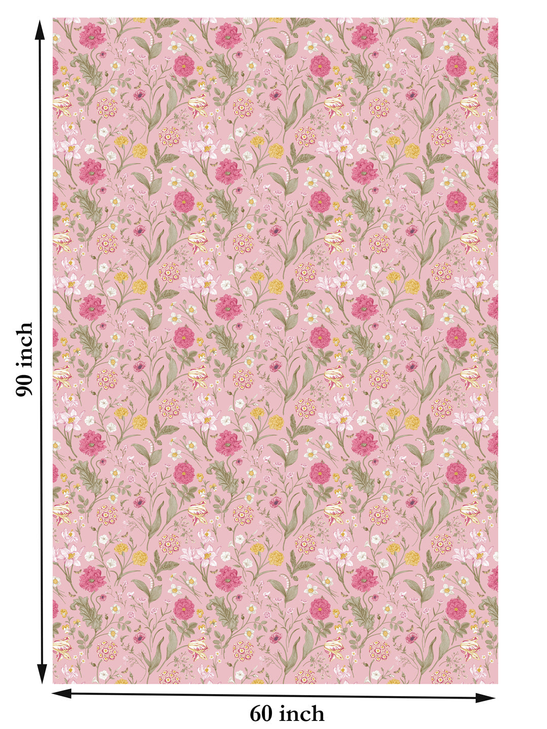 Pink Floral Print 6 Seater Table Cover