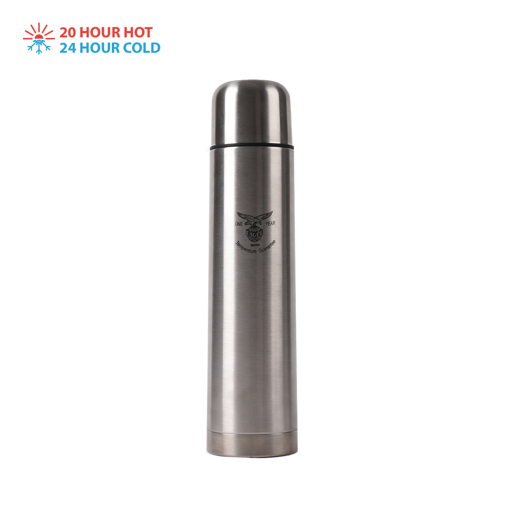 Eagle - Steel Eco Thermosteel Flask 1000ML Silver - Ghar Sajawat