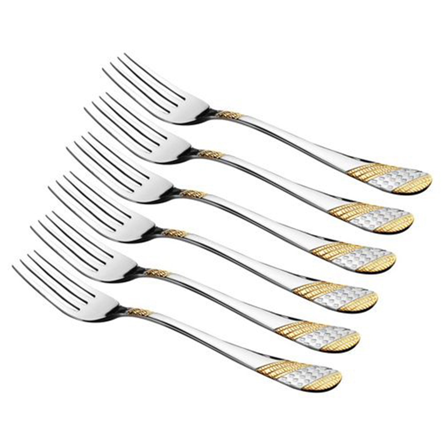 Fns - Imperio Baby Fork Set Of 6Pcs Gold - Ghar Sajawat