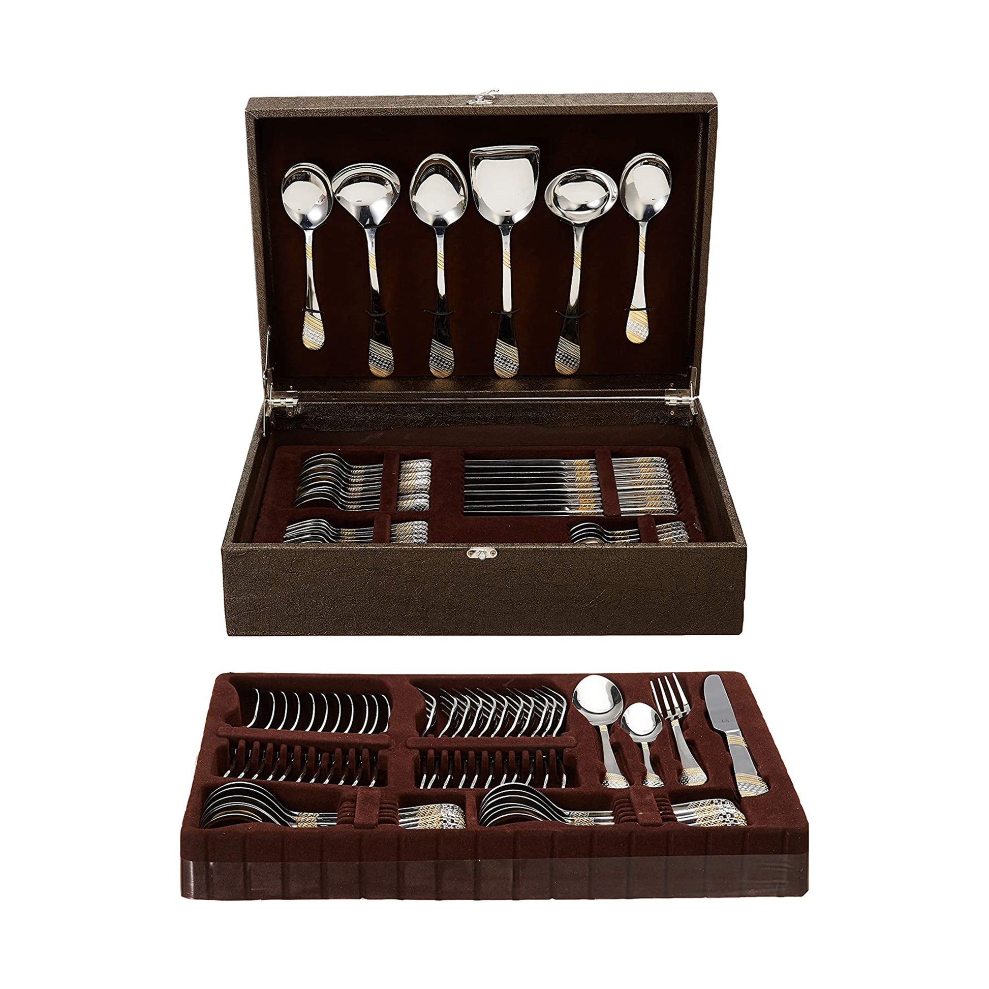 Fns - Imperio Cutlery Set Set Of 90Pcs Gold - Ghar Sajawat