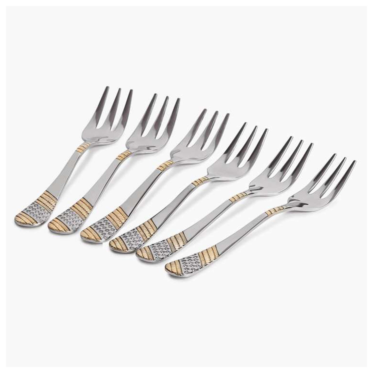 Fns - Imperio Fruit Fork Set Of 6Pcs Gold - Ghar Sajawat