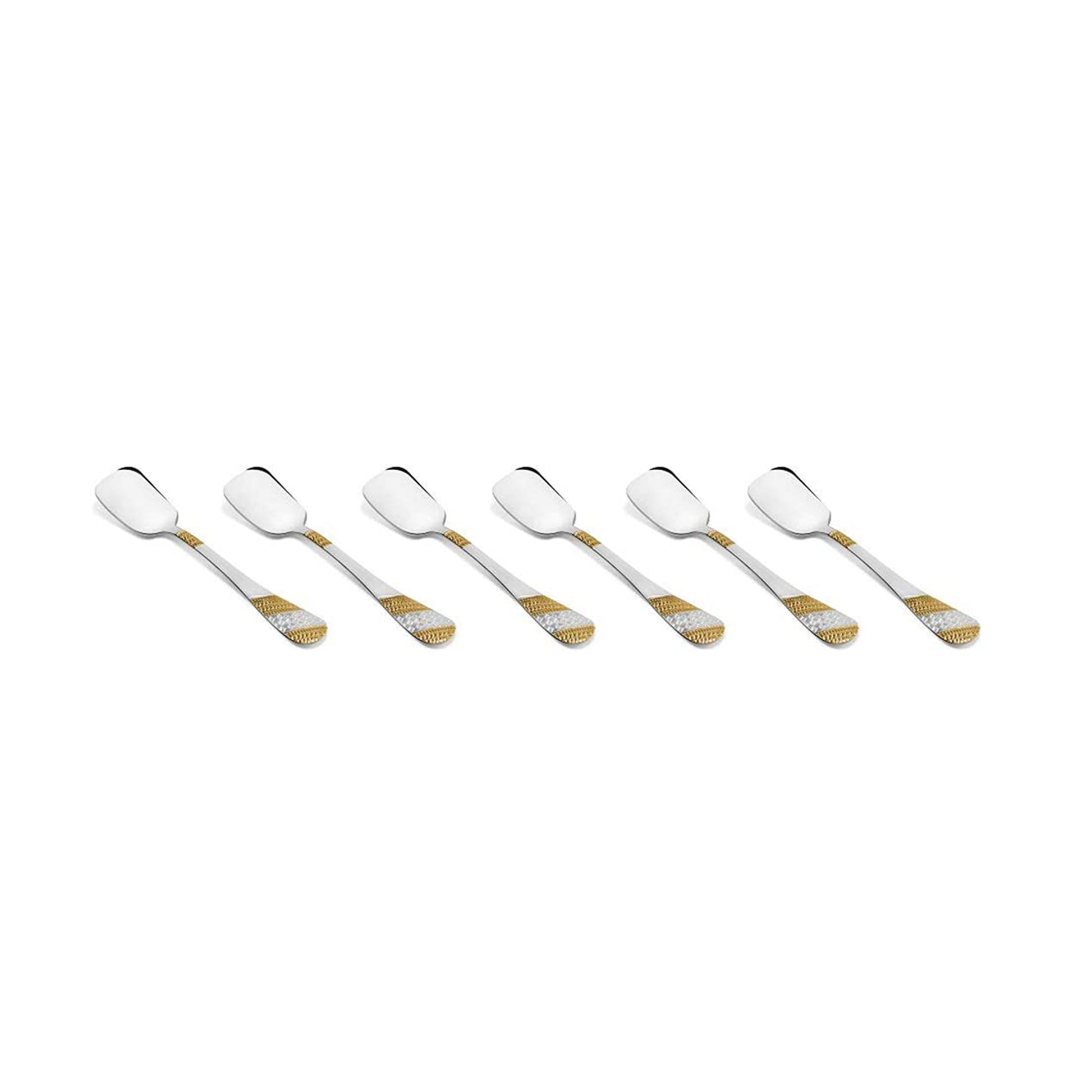 Fns - Imperio Ice Cream Spoon Set Of 6Pcs Gold - Ghar Sajawat