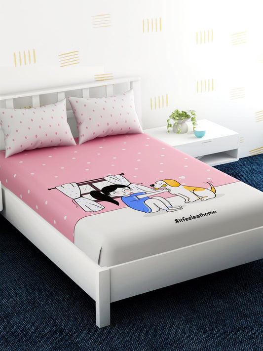 IFAH Doodle Print 100% cotton Bedsheet