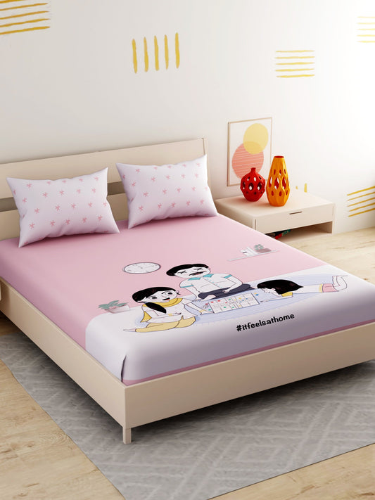 IFAH Doodle Print 100% cotton Bedsheet
