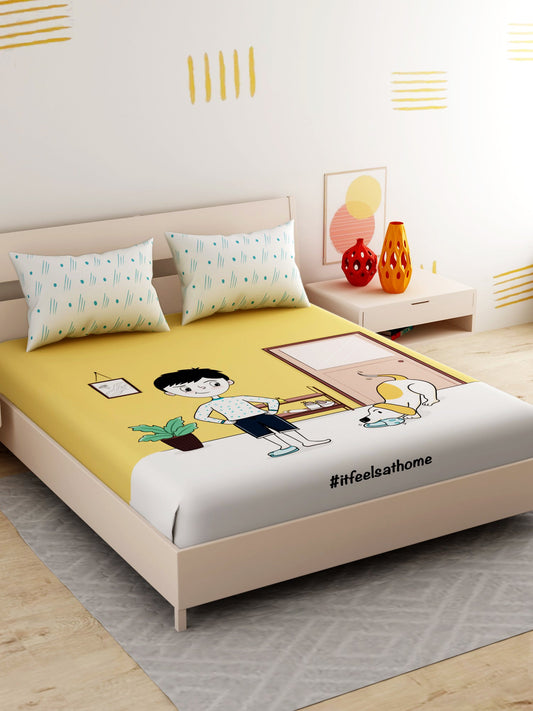 IFAH Doodle Print 100% cotton BedsheetIFAH Doodle Print 100% cotton Bedsheet