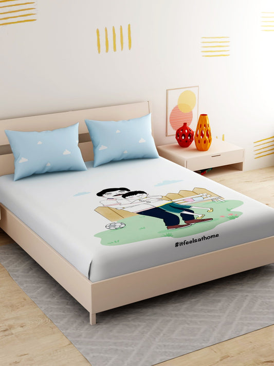 IFAH Doodle Print 100% cotton Bedsheet
