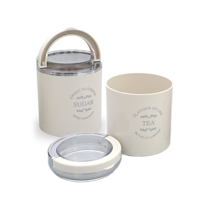 Jaypee Plus - Classique 2 BPA Free Plastic Storage Tea, Sugar Container Set Of 2Pcs (750ML) Ivory - Ghar Sajawat