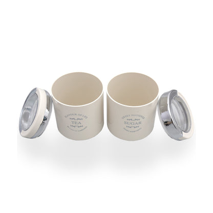 Jaypee Plus - Classique 2 BPA Free Plastic Storage Tea, Sugar Container Set Of 2Pcs (750ML) Ivory - Ghar Sajawat