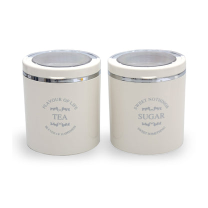 Jaypee Plus - Classique 2 BPA Free Plastic Storage Tea, Sugar Container Set Of 2Pcs (750ML) Ivory - Ghar Sajawat