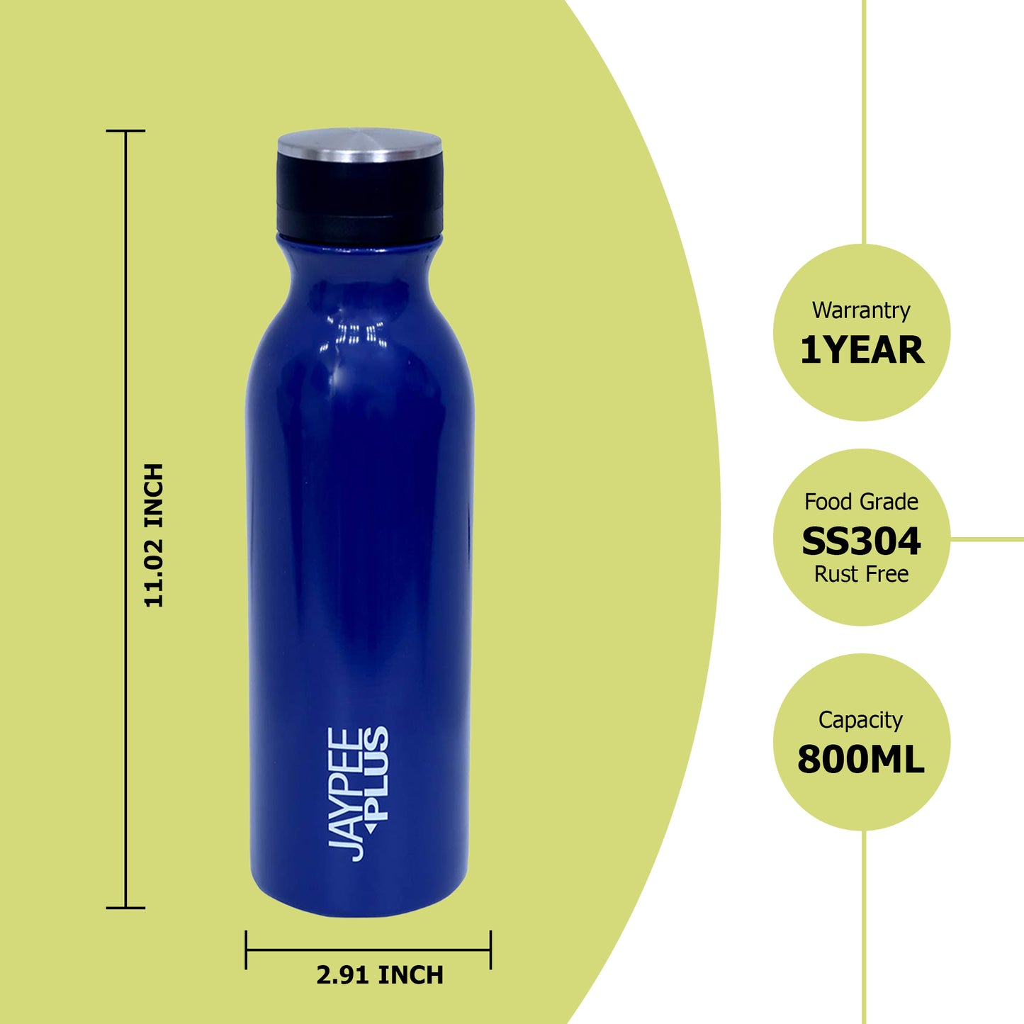 Jaypee Plus - Delta Thermosteel Bottle 800ML Blue - Ghar Sajawat