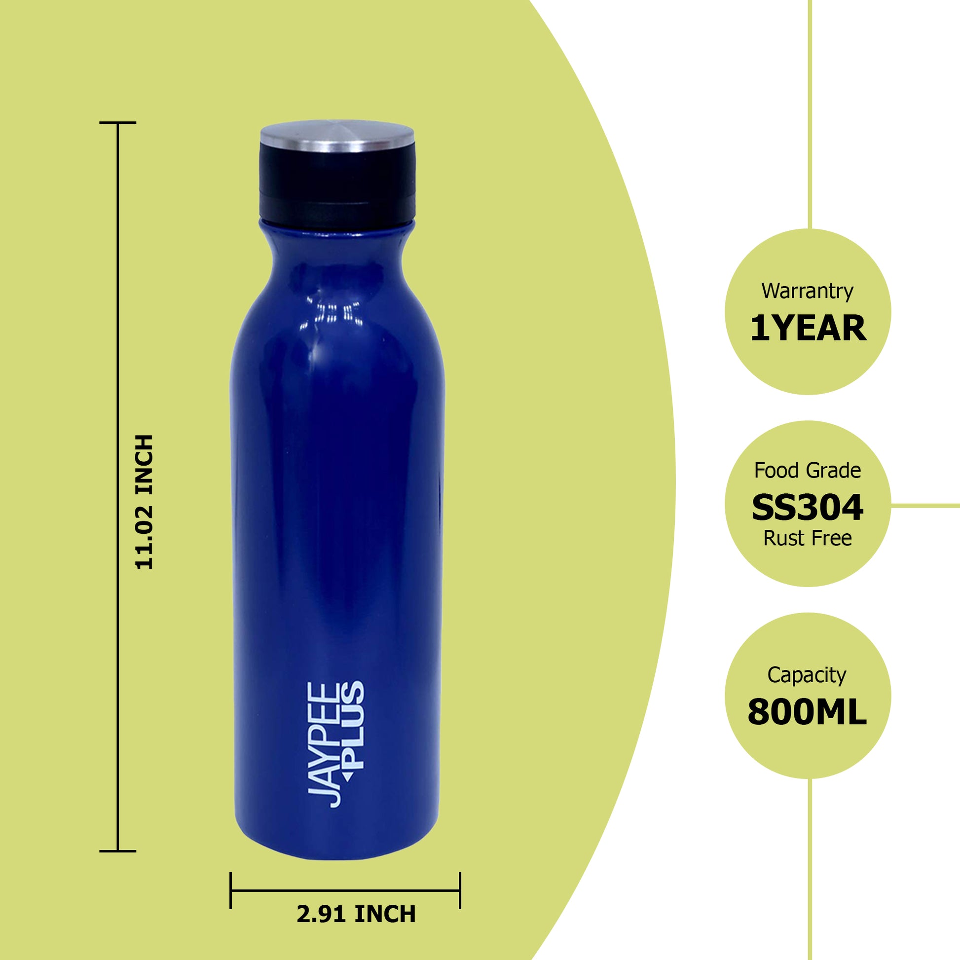 Jaypee Plus - Delta Thermosteel Bottle 800ML Blue - Ghar Sajawat